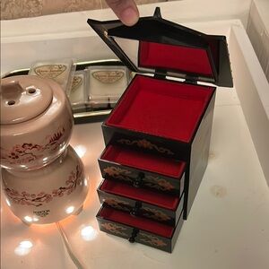 Black and Red Decorative Jewelry Box